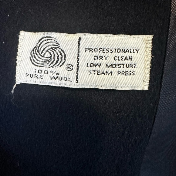 Vintage 80s J. G. Hooks Sz: 10P Long 100% Wool Navy Single Breast Peacoat. - Picture 7 of 16